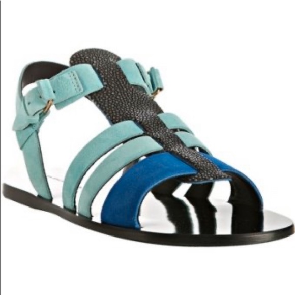 Balenciaga cobalt blue/aqua blue sandals size 37 - Picture 5 of 5